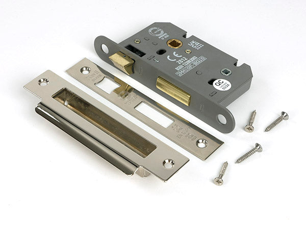 From The Anvil - Polished Nickel 2½" Heavy Duty Bathroom Mortice Lock - 51783