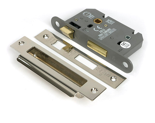 From The Anvil - Polished Nickel 2½" Heavy Duty Bathroom Mortice Lock - 51783