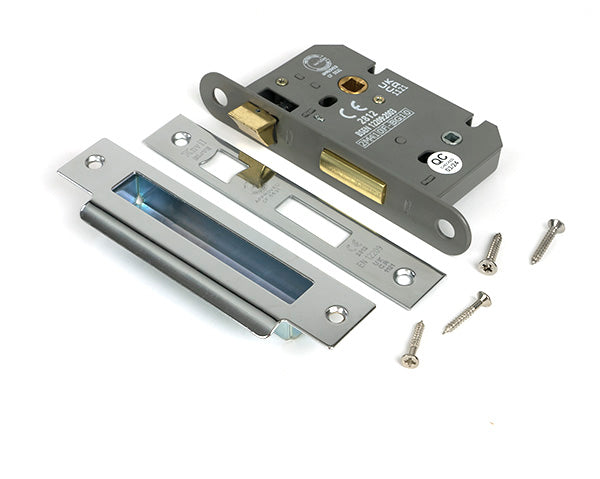 From The Anvil - Polished Chrome 2½" Heavy Duty Bathroom Mortice Lock - 51784