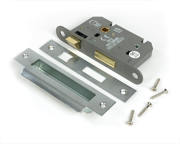 From The Anvil - Satin Chrome 2½" Heavy Duty Bathroom Mortice Lock - 51785