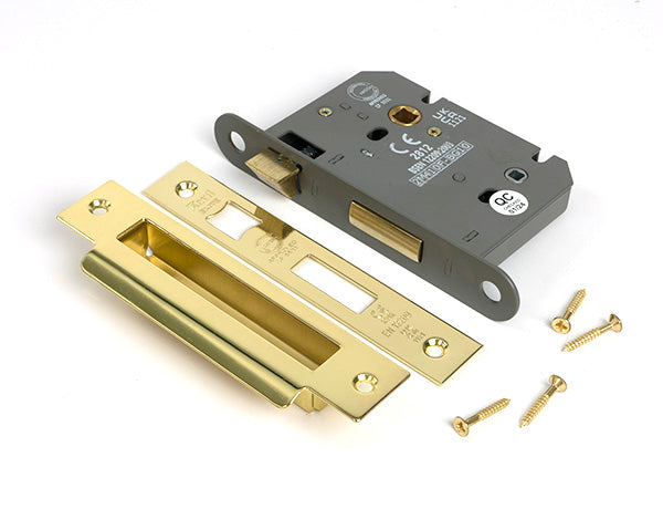From The Anvil - Polished Brass 3" Heavy Duty Bathroom Mortice Lock - 51790