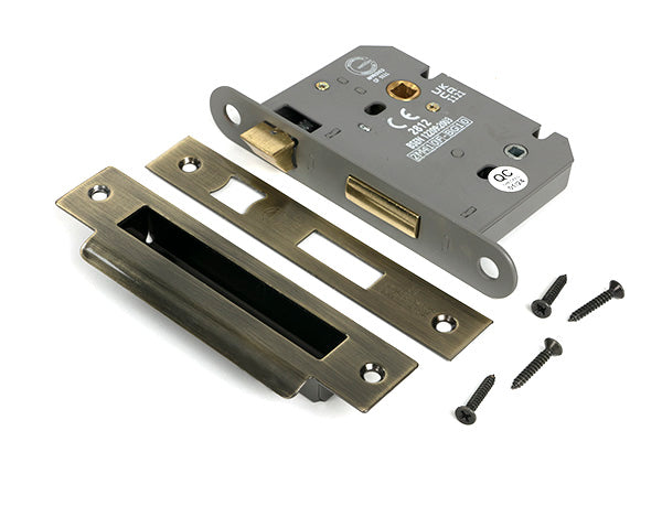 From The Anvil - Aged Brass 3" Heavy Duty Bathroom Mortice Lock - 51791