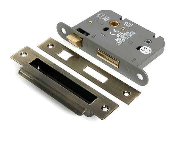From The Anvil - Aged Brass 3" Heavy Duty Bathroom Mortice Lock - 51791