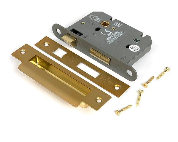 From The Anvil - Satin Brass 3" Heavy Duty Bathroom Mortice Lock - 51792