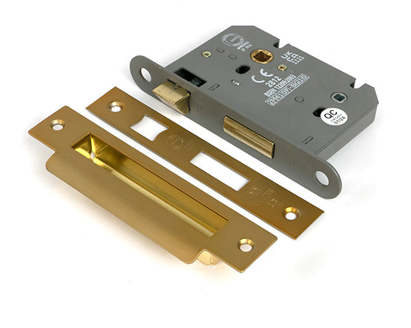 From The Anvil - Satin Brass 3" Heavy Duty Bathroom Mortice Lock - 51792