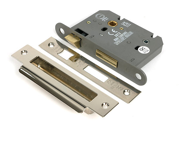 From The Anvil - Polished Nickel 3" Heavy Duty Bathroom Mortice Lock - 51793