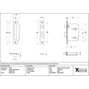 From The Anvil - Satin Chrome 3" Heavy Duty Bathroom Mortice Lock - 51795 - Choice Handles