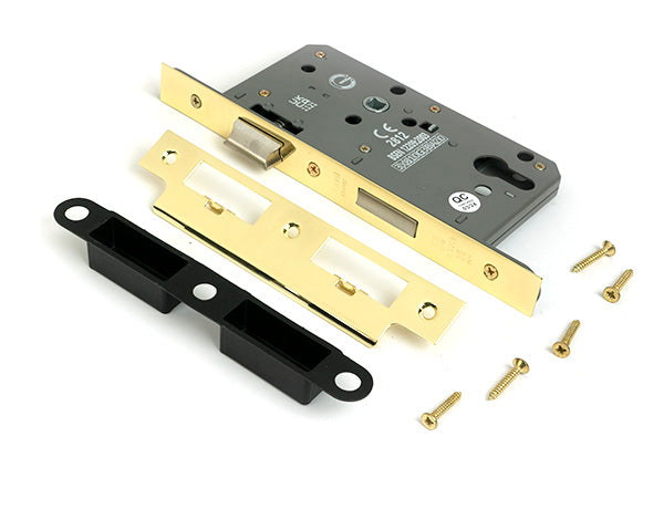 From The Anvil - Polished Brass Euro Din Sash Lock - 60mm Backset/72mm Centre - 51800