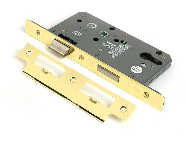 From The Anvil - Polished Brass Euro Din Sash Lock - 60mm Backset/72mm Centre - 51800