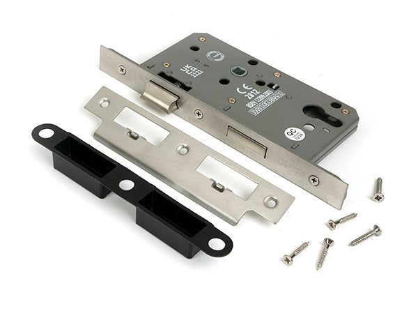 From The Anvil - Satin Chrome Euro Din Sash Lock - 60mm Backset/72mm Centre - 51805