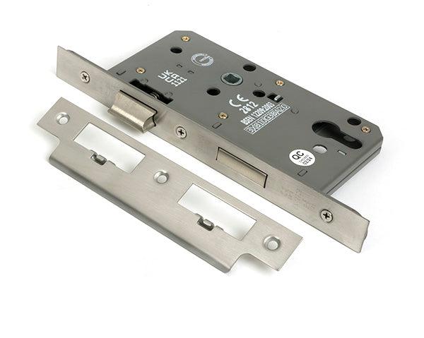 From The Anvil - Satin Chrome Euro Din Sash Lock - 60mm Backset/72mm Centre - 51805