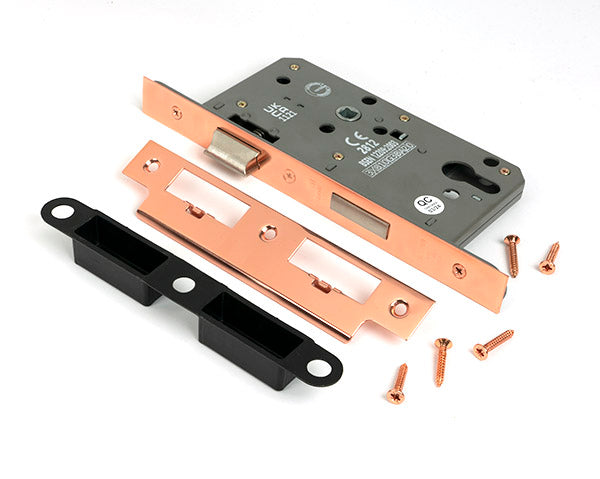 From The Anvil - Polished Bronze Euro Din Sash Lock - 60mm Backset/72mm Centre - 51807
