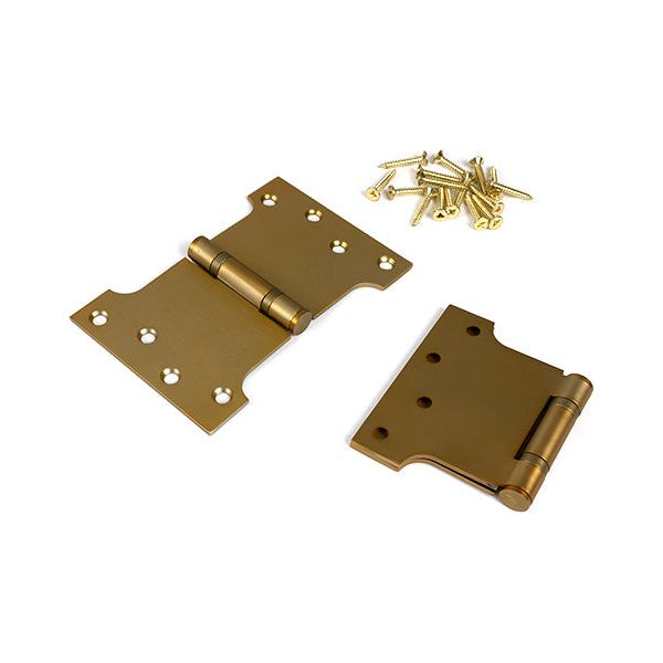 From The Anvil - Satin Brass 4" x 4" x 6" Parliament Hinge (pair) ss - 51820 - Choice Handles