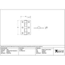 From The Anvil - Satin Brass 3" Ball Bearing Butt Hinge (Pair) ss - 51821 - Choice Handles