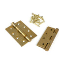 From The Anvil - Satin Brass 4" Ball Bearing Butt Hinge (Pair) ss - 51822 - Choice Handles
