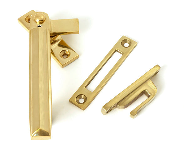 From The Anvil - Polished Brass Locking Art Deco Fastener - LH - 51913