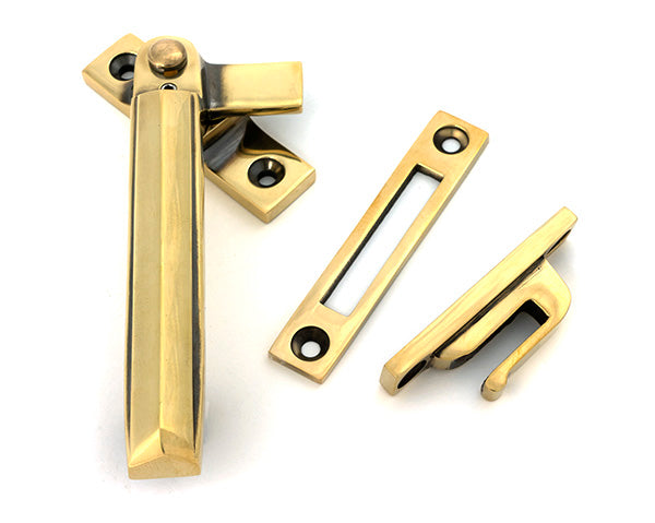 From The Anvil - Aged Brass Locking Art Deco Fastener - LH - 51914