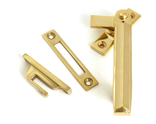 From The Anvil - Polished Brass Locking Art Deco Fastener - RH - 51919