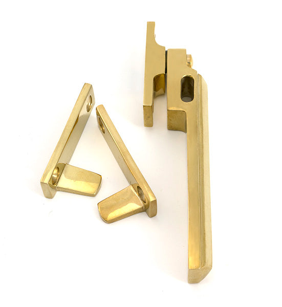 From The Anvil - Polished Brass Night-Vent Locking Art Deco Fastener - 51925