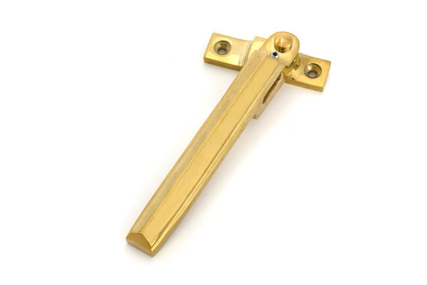 From The Anvil - Polished Brass Night-Vent Locking Art Deco Fastener - 51925