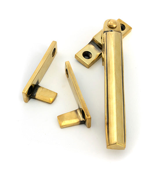 From The Anvil - Aged Brass Night-Vent Locking Art Deco Fastener - 51926