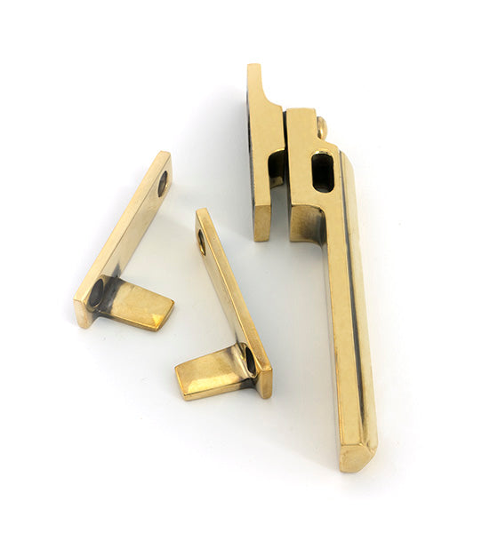 From The Anvil - Aged Brass Night-Vent Locking Art Deco Fastener - 51926