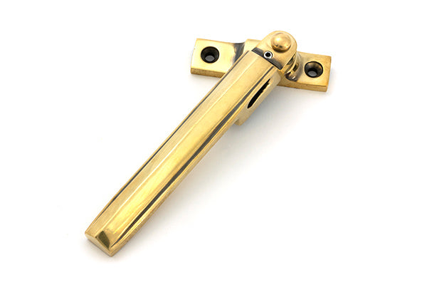 From The Anvil - Aged Brass Night-Vent Locking Art Deco Fastener - 51926