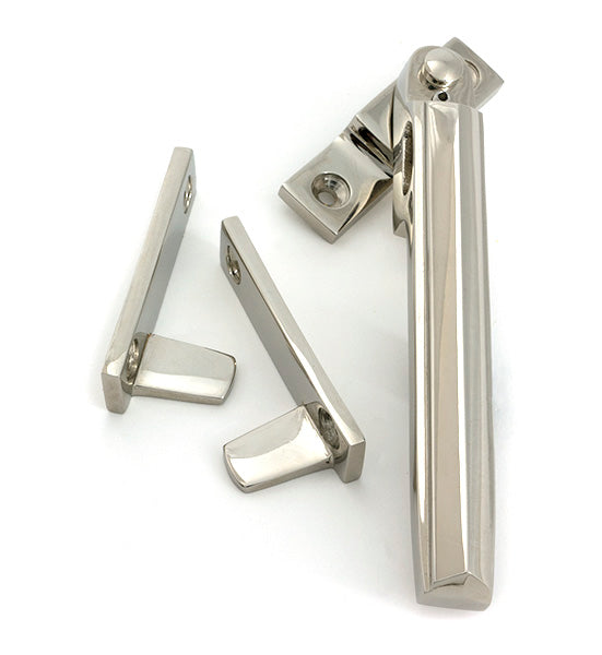 From The Anvil - Polished Nickel Night-Vent Locking Art Deco Fastener - 51927