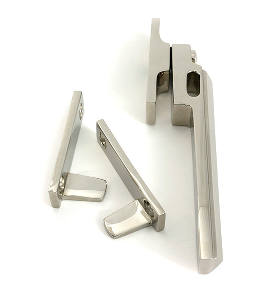 From The Anvil - Polished Nickel Night-Vent Locking Art Deco Fastener - 51927