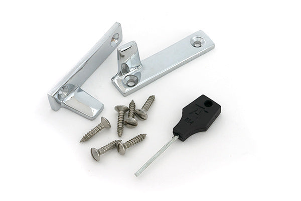 From The Anvil - Polished Chrome Night-Vent Locking Art Deco Fastener - 51928