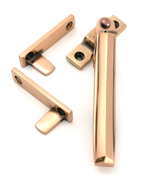 From The Anvil - Polished Bronze Night-Vent Locking Art Deco Fastener - 51930