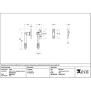 From The Anvil - Aged Bronze Night-Vent Locking Reeded Fastener (Steel Window) - 51993 - Choice Handles