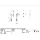 From The Anvil - Matt Black Night-Vent Locking Reeded Fastener (Steel Window) - 51994 - Choice Handles