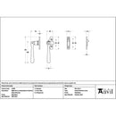 From The Anvil - Matt Black Night-Vent Locking Newbury Fastener (Steel Window) - 51998 - Choice Handles