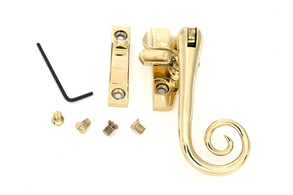 From The Anvil - Polished Brass Night-Vent Locking Monkeytail Fastener (Steel Window) - 52004