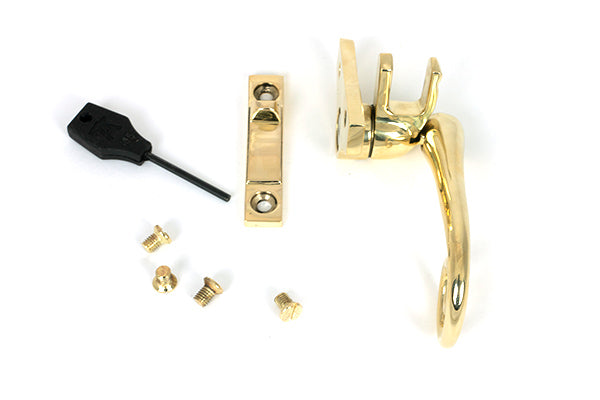 From The Anvil - Polished Brass Night-Vent Locking Monkeytail Fastener (Steel Window) - 52004
