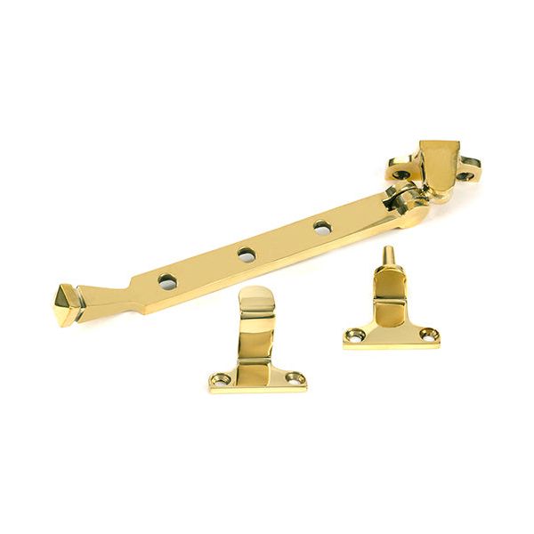 From The Anvil - Polished Brass 8" Avon Stay (Steel Window) - 52010