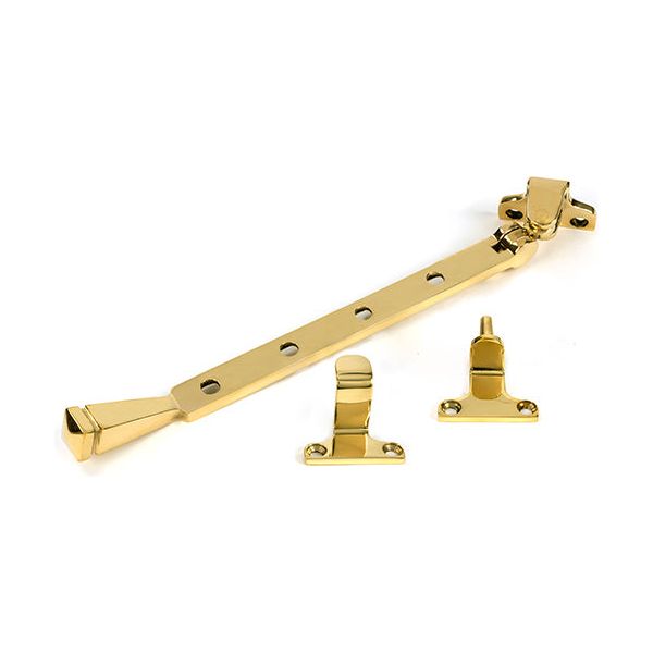 From The Anvil - Polished Brass 10" Avon Stay (Steel Window) - 52014 - Choice Handles