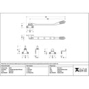 From The Anvil - Matt Black 8" Reeded Stay (Steel Window) - 52016 - Choice Handles