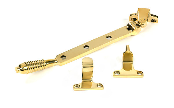 From The Anvil - Polished Brass 8" Reeded Stay (Steel Window) - 52018