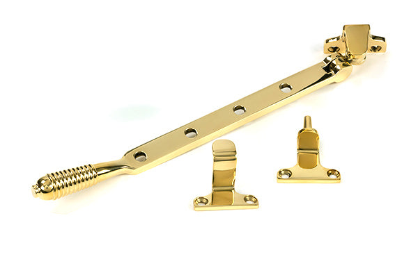 From The Anvil - Polished Brass 10" Reeded Stay (Steel Window) - 52022