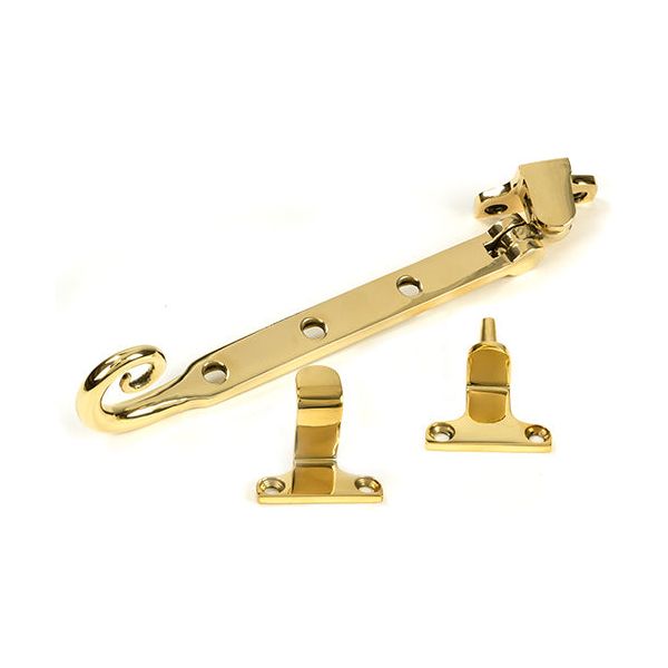 From The Anvil - Polished Brass 8" Monkeytail Stay (Steel Window) - 52034