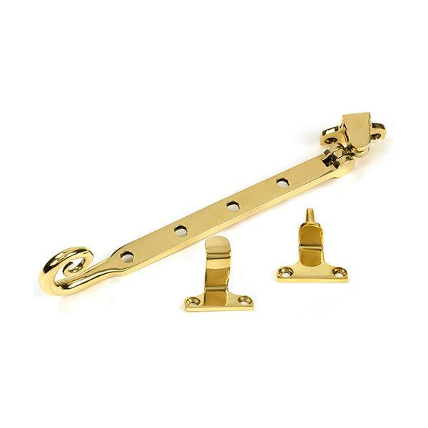 From The Anvil - Polished Brass 10" Monkeytail Stay (Steel Window) - 52038