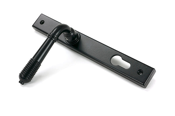 From The Anvil - Matt Black Reeded Slimline Lever Espag. Lock Set - 52080