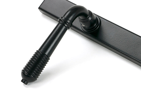 From The Anvil - Matt Black Reeded Slimline Lever Espag. Lock Set - 52080