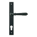 From The Anvil - Matt Black Reeded Slimline Lever Espag. Lock Set - 52080 - Choice Handles