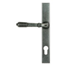 From The Anvil - Pewter Reeded Slimline Lever Espag. Lock Set - 52081 - Choice Handles