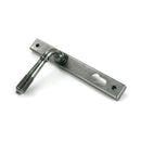 From The Anvil - Pewter Reeded Slimline Lever Espag. Lock Set - 52081 - Choice Handles
