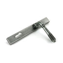 From The Anvil - Pewter Reeded Slimline Lever Espag. Lock Set - 52081 - Choice Handles