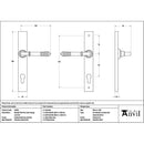 From The Anvil - Polished Marine SS (316) Reeded Slimline Lever Espag. Lock Set - 52082 - Choice Handles